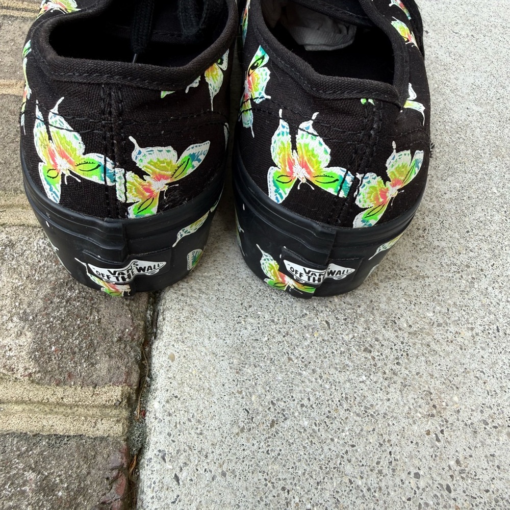 Vans Women’s Low Top Platform Stackform Neon Butterfly Print Shoes. Size 9. - Picture 3 of 14